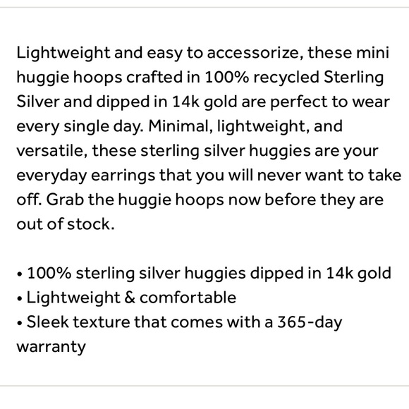 Ana Luisa | mini huggie hoops 14K gold 1.6mm - Picture 5 of 11